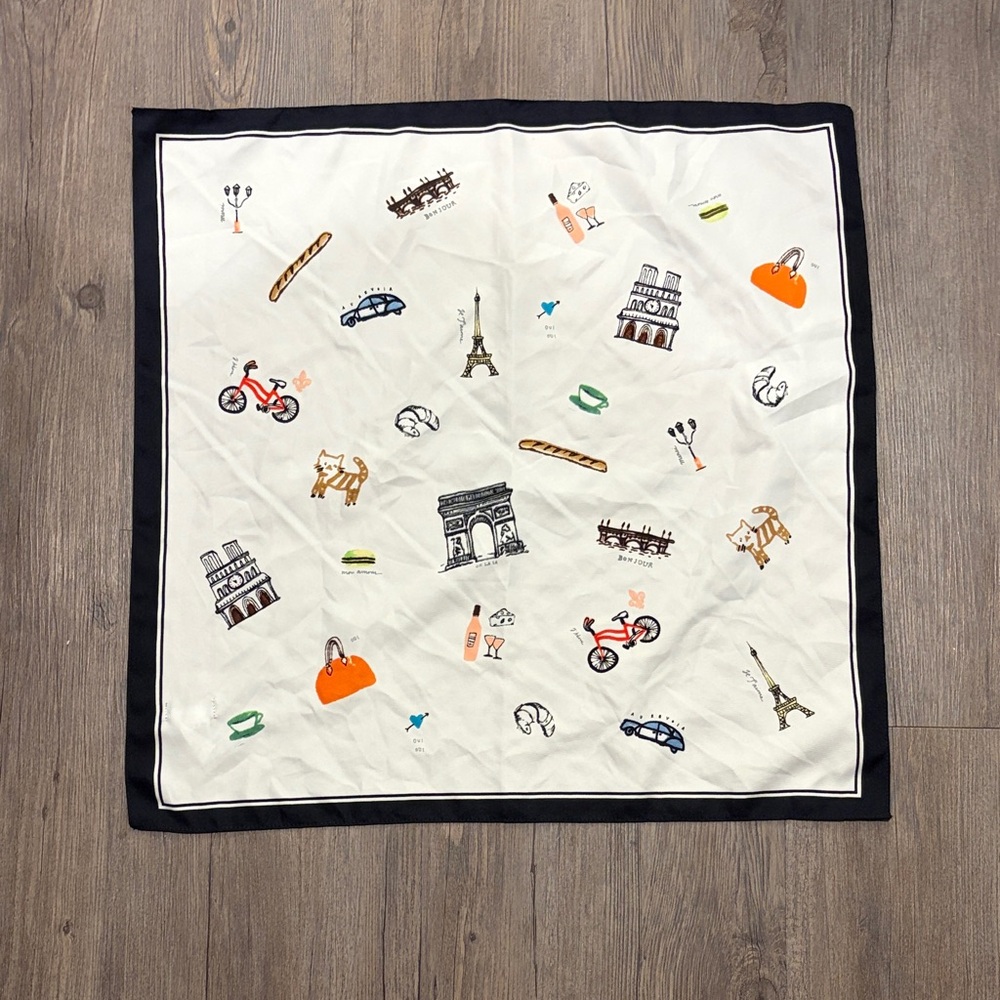 J. Crew Parisian Print Scarf - Black and White